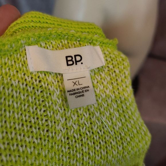 Women's Green Checkered Cardigan Sweater 100% Cotton - Picture 4 of 5